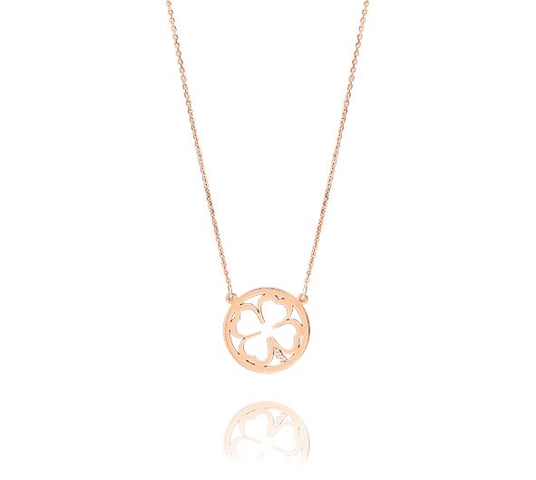 Ketting "Klaver" Roze Goud